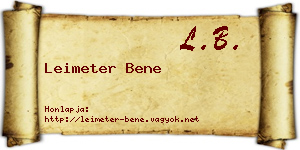 Leimeter Bene névjegykártya